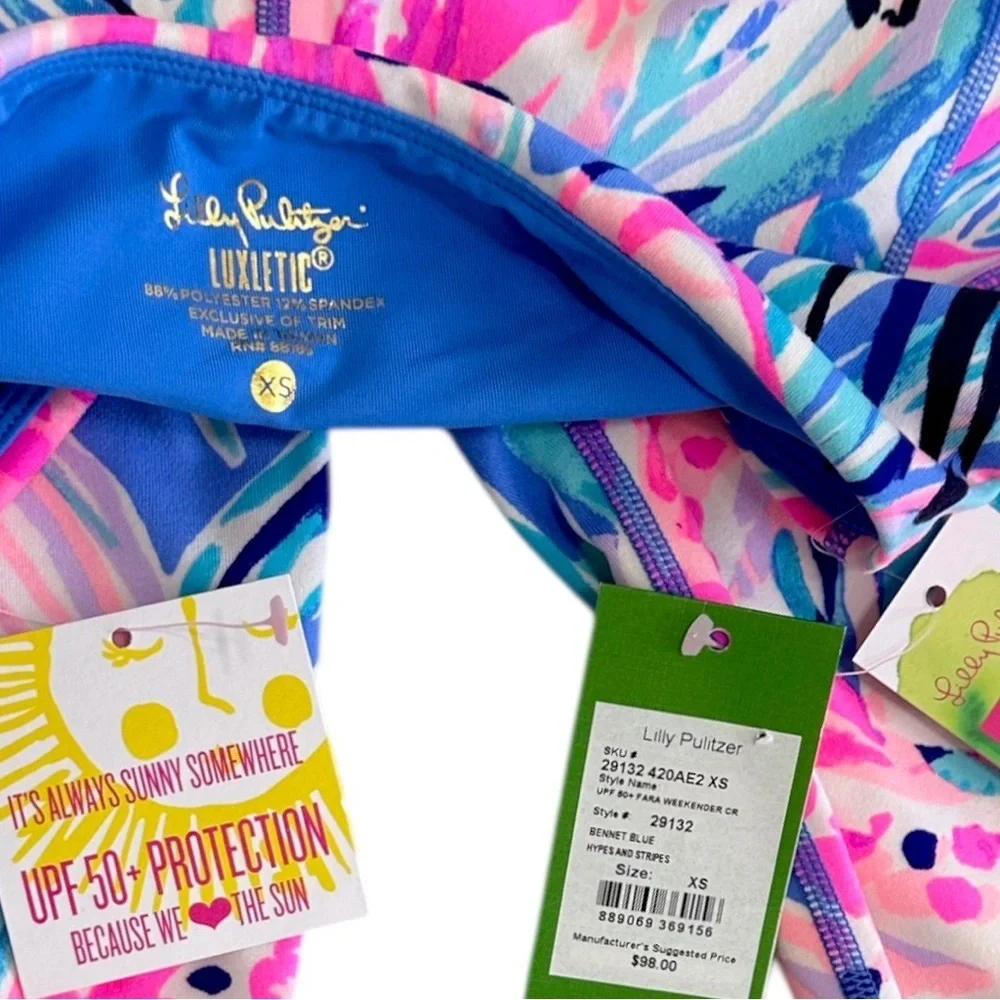 New Lilly Pulitzer Tropical Cropped Leggings Women’s XS Fara Weekender Luxletic